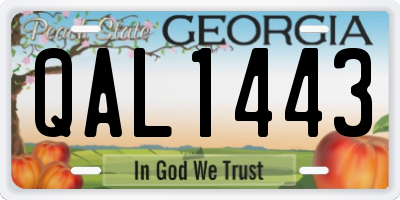 GA license plate QAL1443