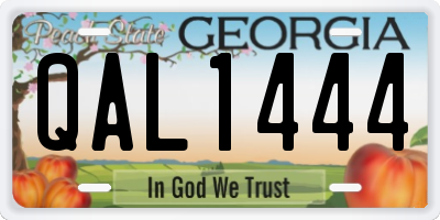 GA license plate QAL1444