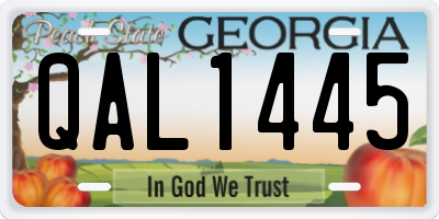 GA license plate QAL1445