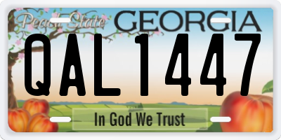 GA license plate QAL1447