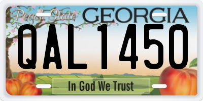 GA license plate QAL1450