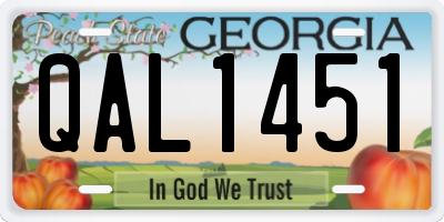 GA license plate QAL1451