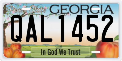 GA license plate QAL1452