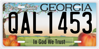 GA license plate QAL1453
