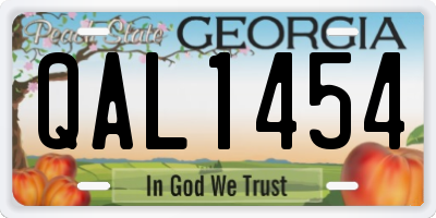 GA license plate QAL1454