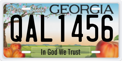 GA license plate QAL1456