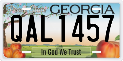 GA license plate QAL1457