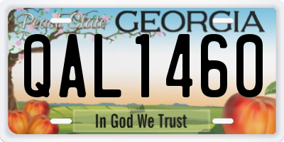 GA license plate QAL1460