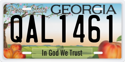 GA license plate QAL1461