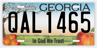 GA license plate QAL1465