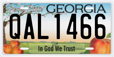 GA license plate QAL1466