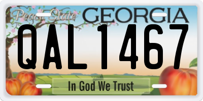 GA license plate QAL1467