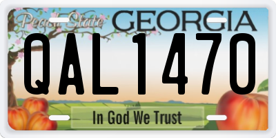 GA license plate QAL1470
