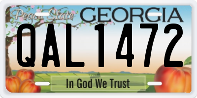 GA license plate QAL1472