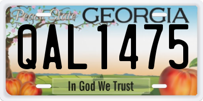 GA license plate QAL1475