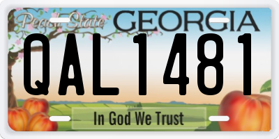 GA license plate QAL1481