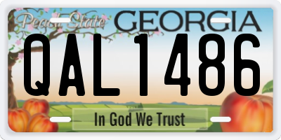 GA license plate QAL1486