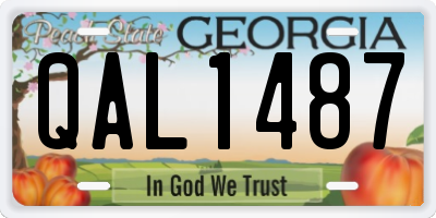 GA license plate QAL1487