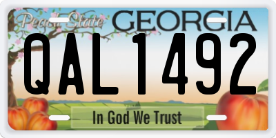 GA license plate QAL1492