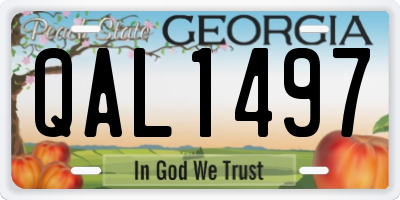 GA license plate QAL1497