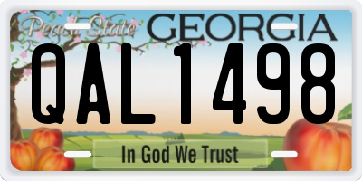 GA license plate QAL1498