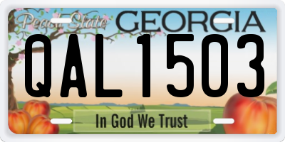 GA license plate QAL1503