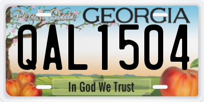 GA license plate QAL1504