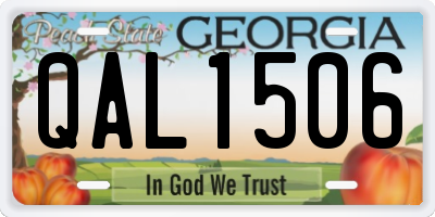 GA license plate QAL1506