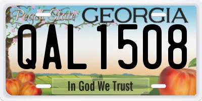 GA license plate QAL1508