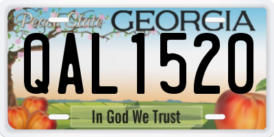 GA license plate QAL1520