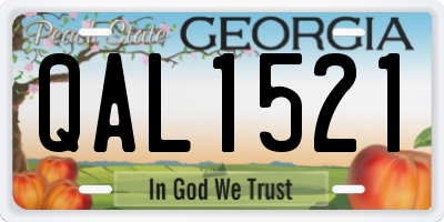 GA license plate QAL1521