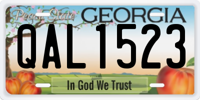 GA license plate QAL1523