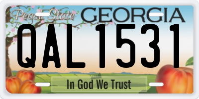 GA license plate QAL1531