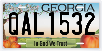 GA license plate QAL1532