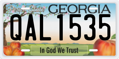 GA license plate QAL1535