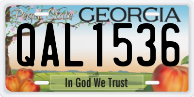 GA license plate QAL1536