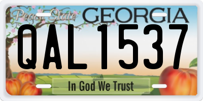 GA license plate QAL1537