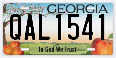 GA license plate QAL1541