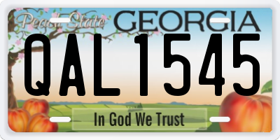 GA license plate QAL1545