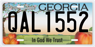 GA license plate QAL1552