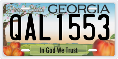 GA license plate QAL1553