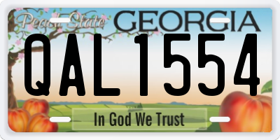GA license plate QAL1554