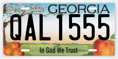 GA license plate QAL1555