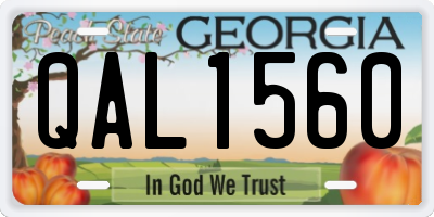 GA license plate QAL1560