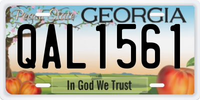 GA license plate QAL1561