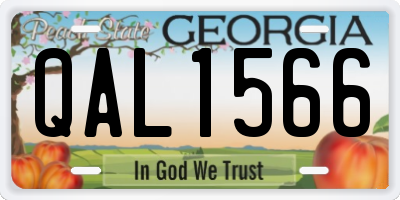 GA license plate QAL1566