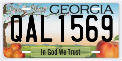 GA license plate QAL1569