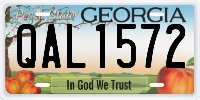 GA license plate QAL1572
