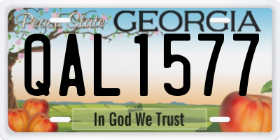 GA license plate QAL1577