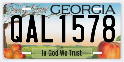 GA license plate QAL1578